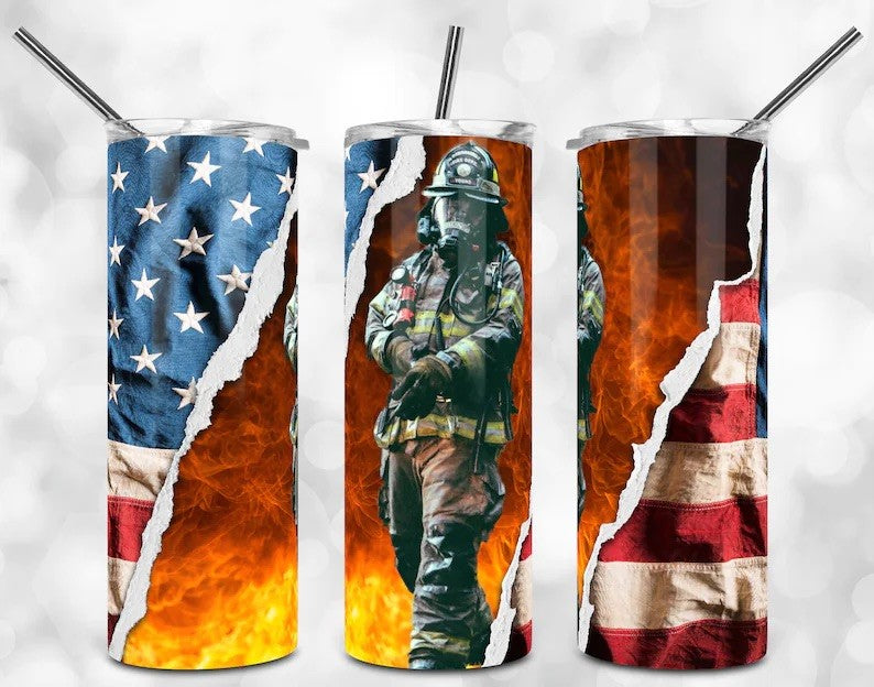 Firefighter Flag Tumbler